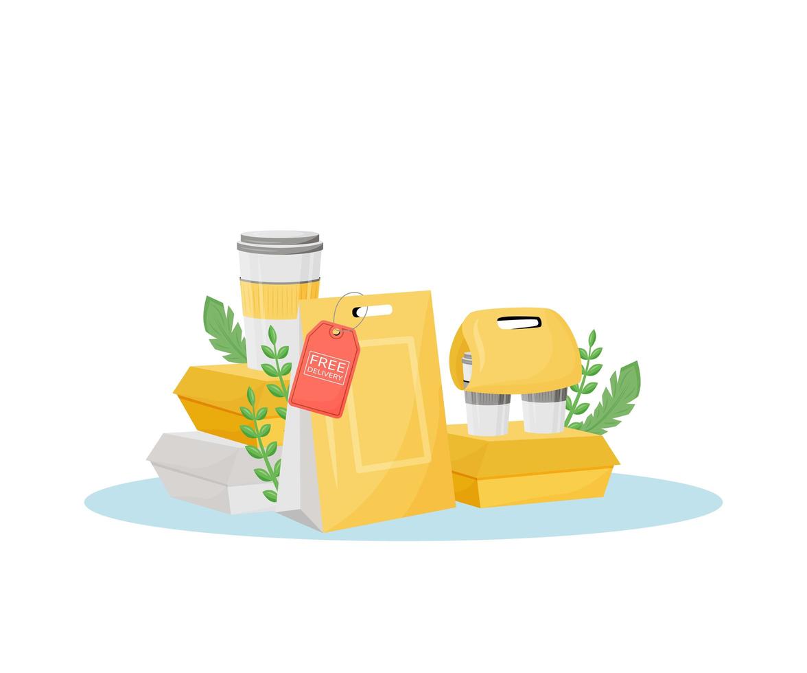 entrega selectiva de comida preparada vector