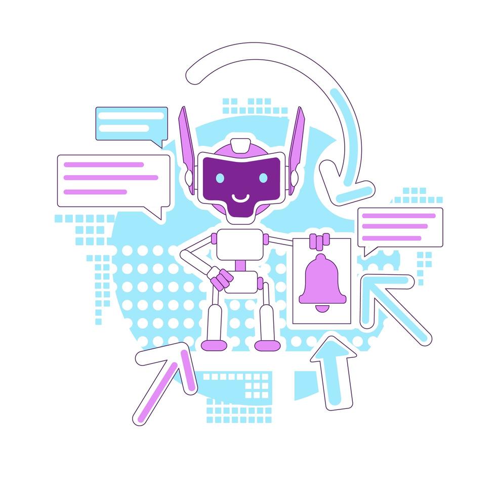 Notification bot thin line design vector