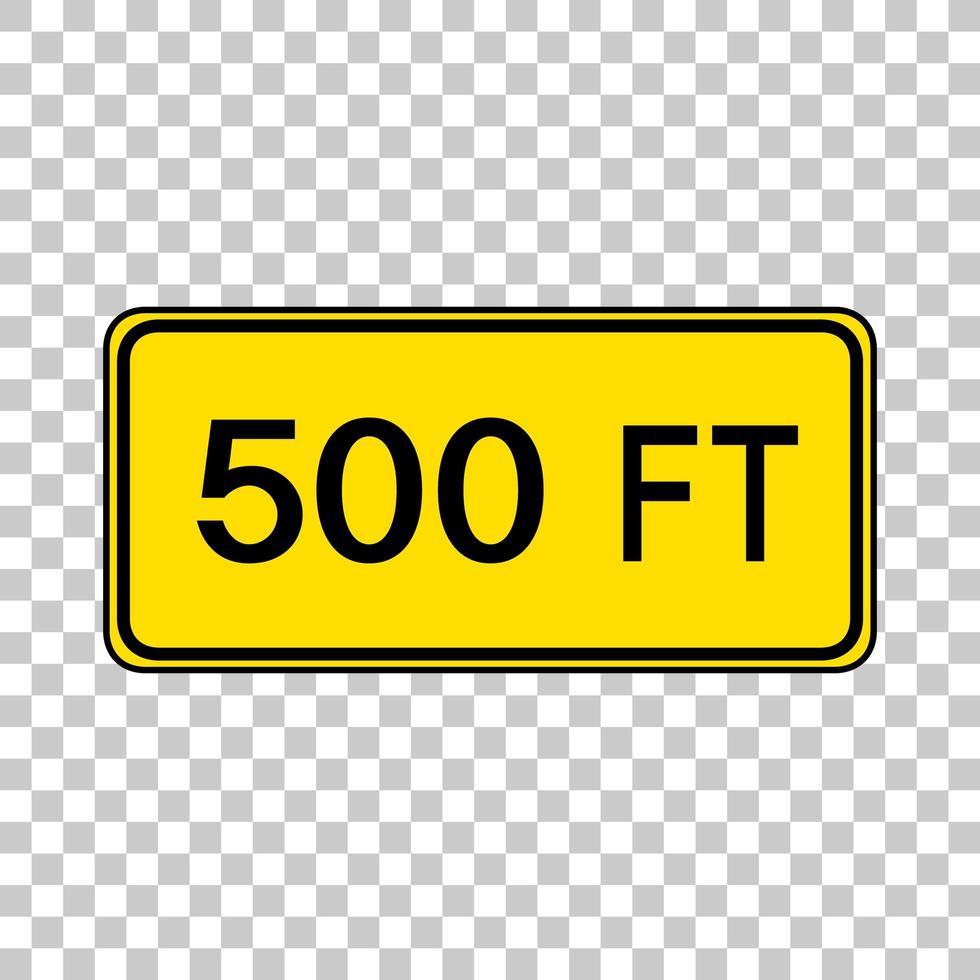 Yellow traffic warning sign on transparent background vector