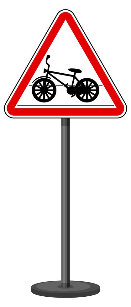 Cycle crossing sign with stand isolated on white background vector