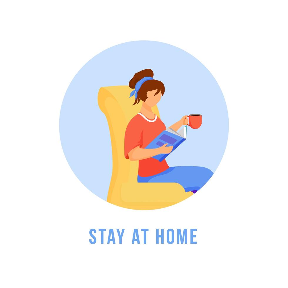 Stay at home sign vector