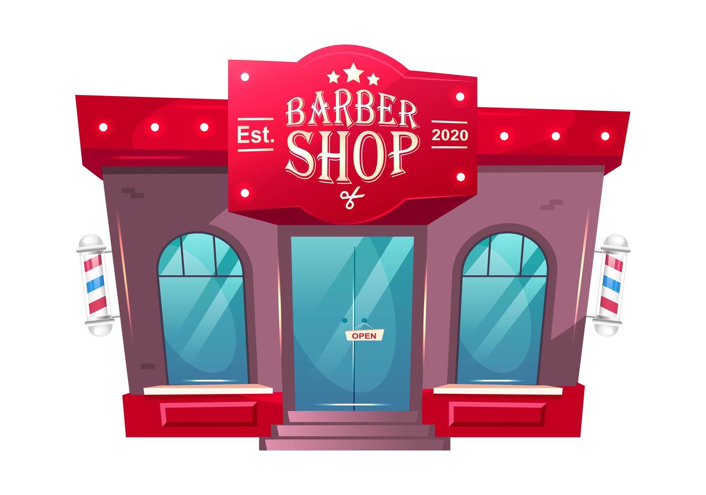 Barber shop front vector