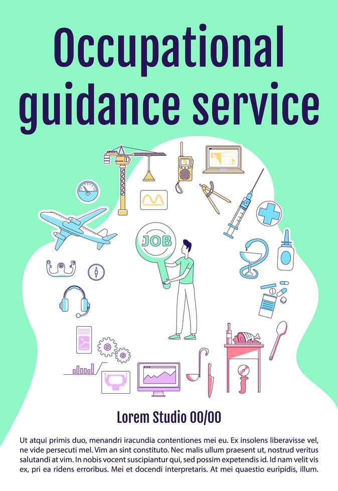 Occupational guidance service poster vector