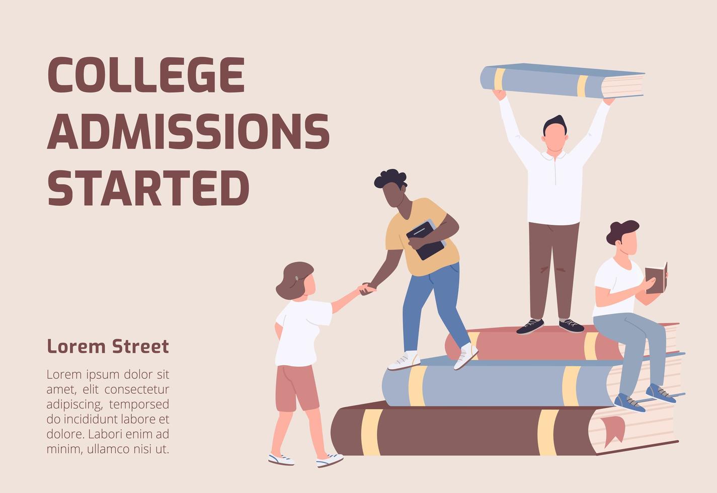 College admissions started banner vector