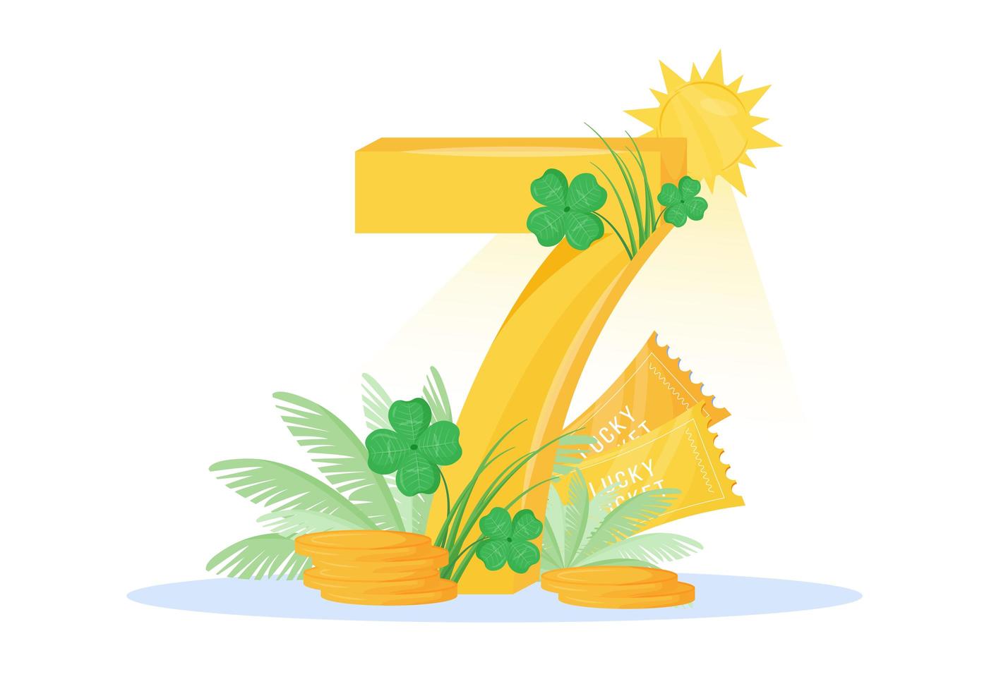 Lucky seven design vector