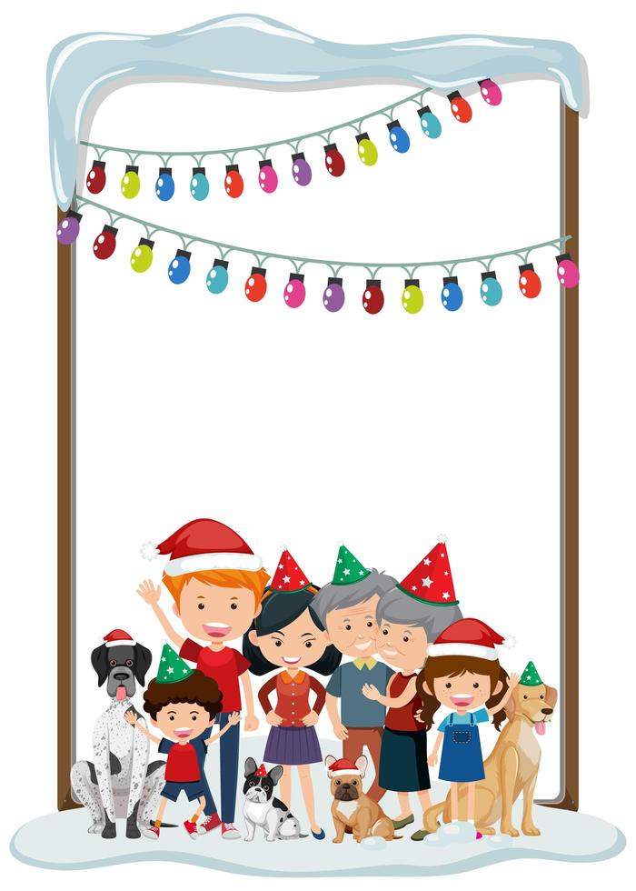 Blank Xmas frame template vector