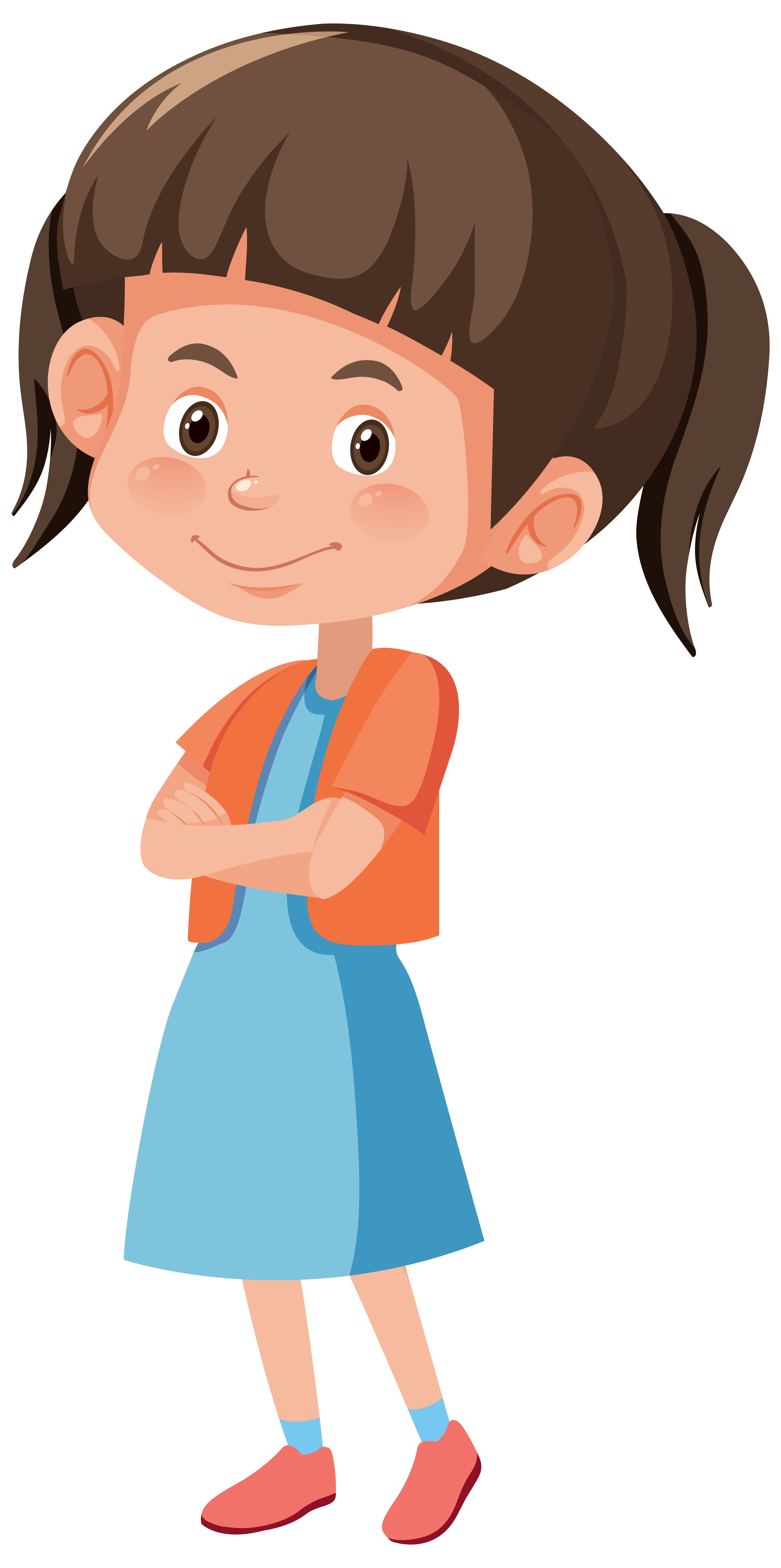 Cute girl smile in standing pose cartoon character isolated on white background 1762381 Vector Art at Vecteezy Cute girl smile in standing pose cartoon character isolated on white background 1762381 Vector Art at Vecteezy