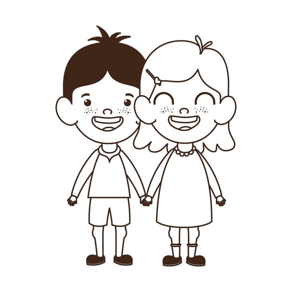 Silhouette of couple baby standing smiling vector