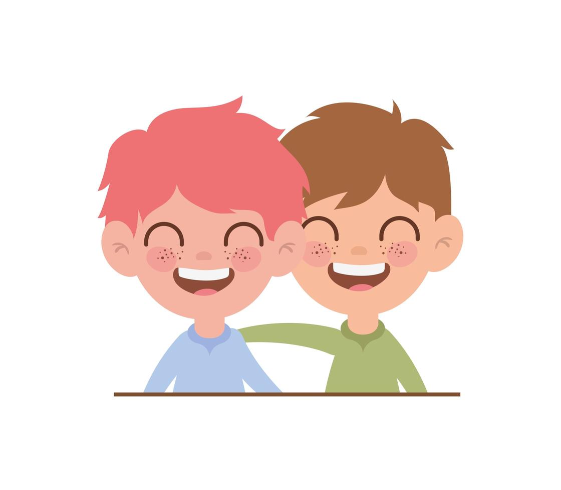 Baby boys smiling on white background vector