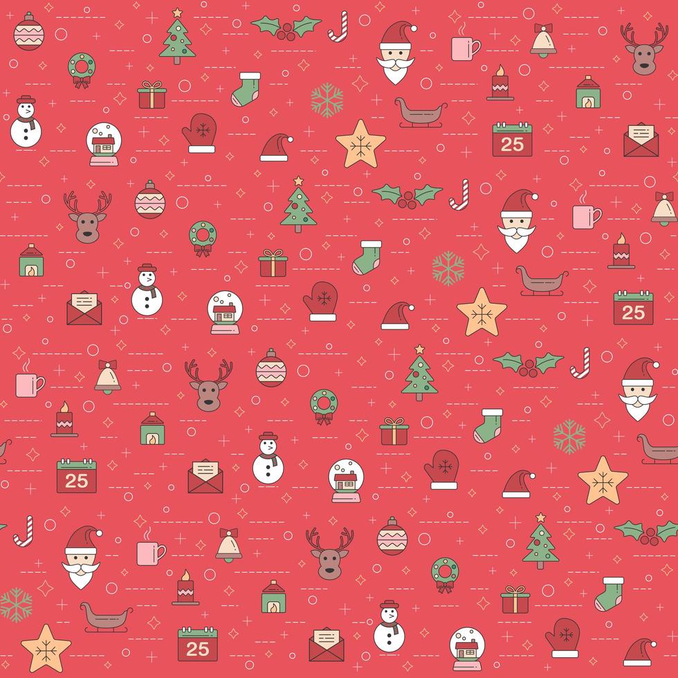 Winter holiday pattern with christmas ornaments vector