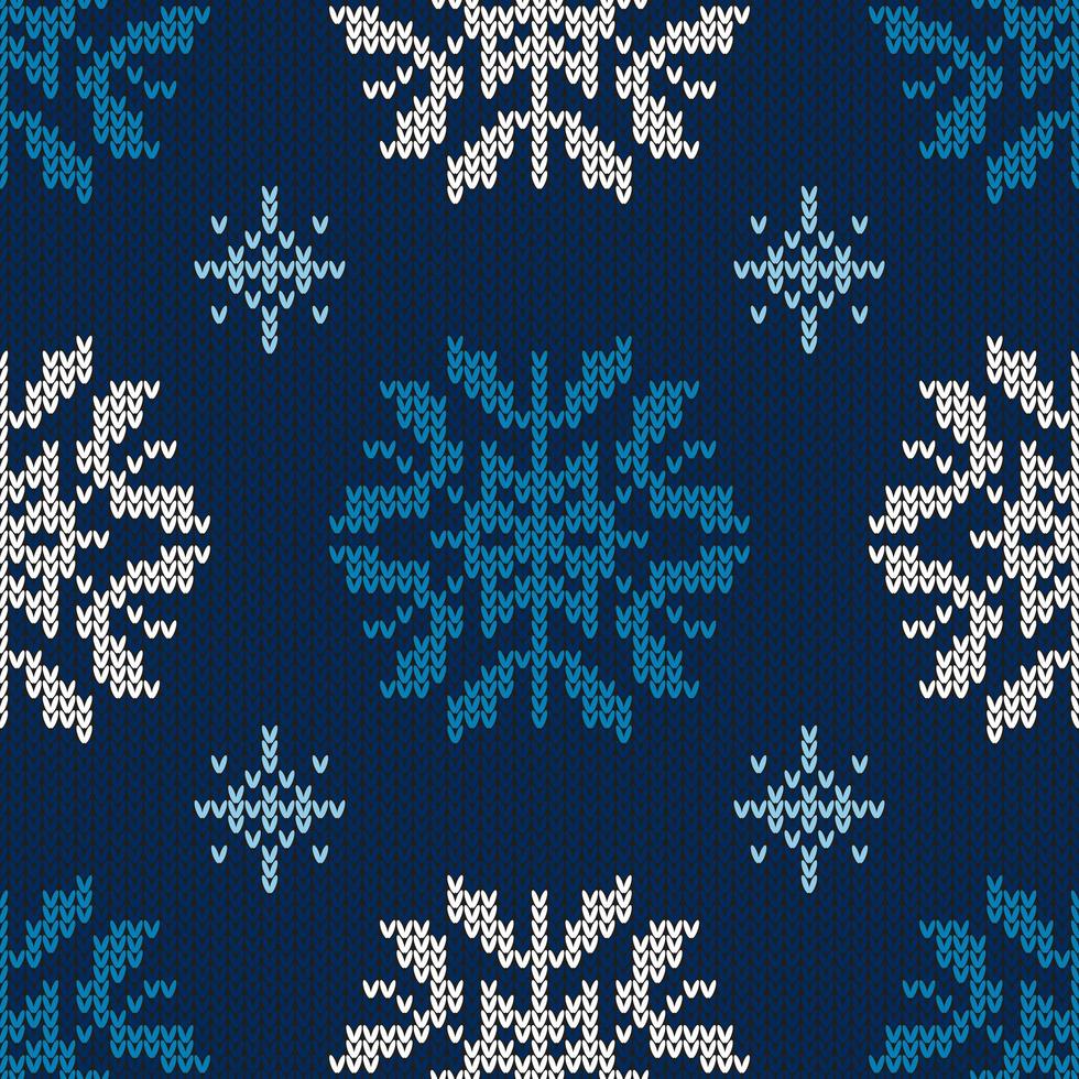 Christmas snowflake knitted pattern vector