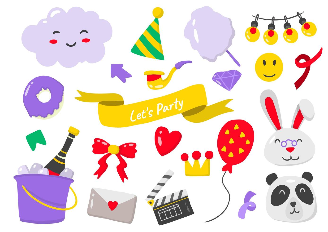 Party elements for banner vector