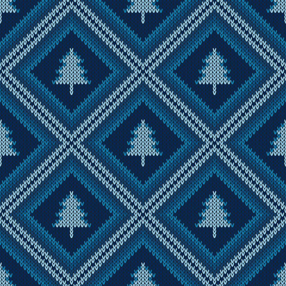 Christmas knitted pattern vector