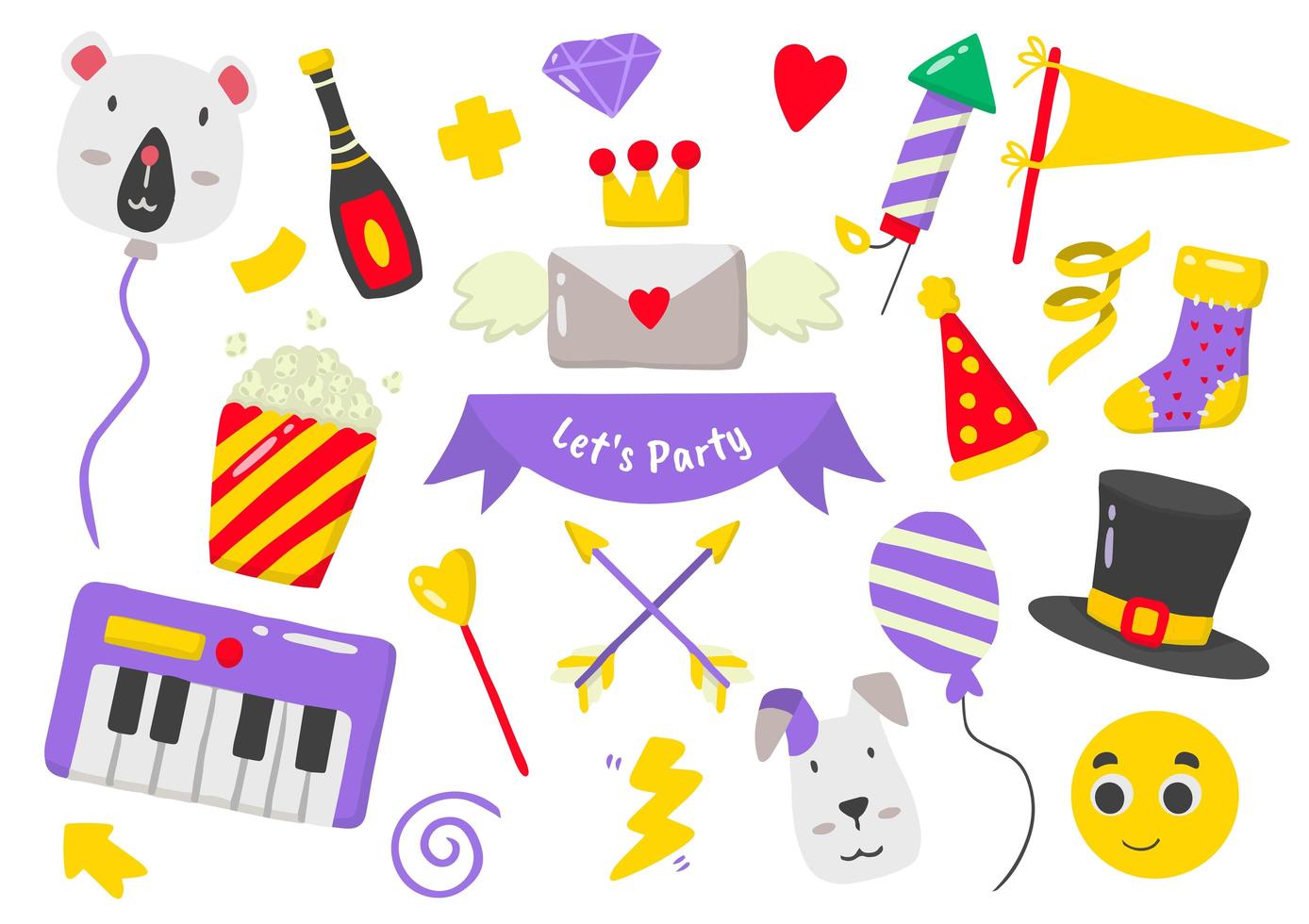 elementos de fiesta para banner vector