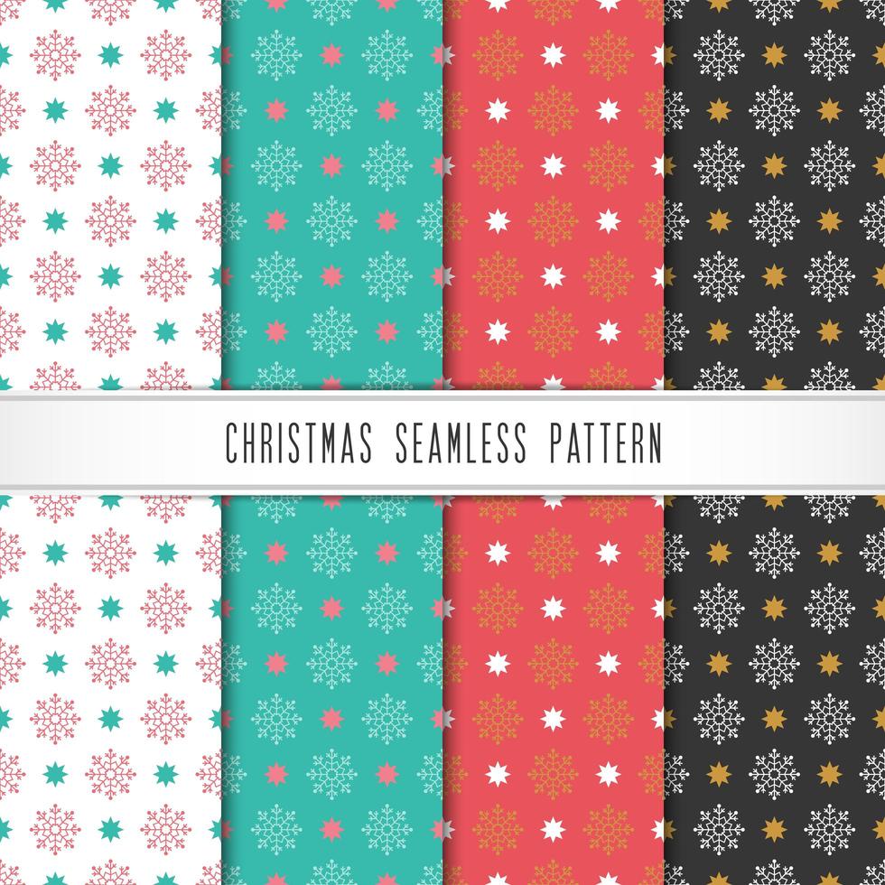 Winter holiday patterns with snowflakes vector