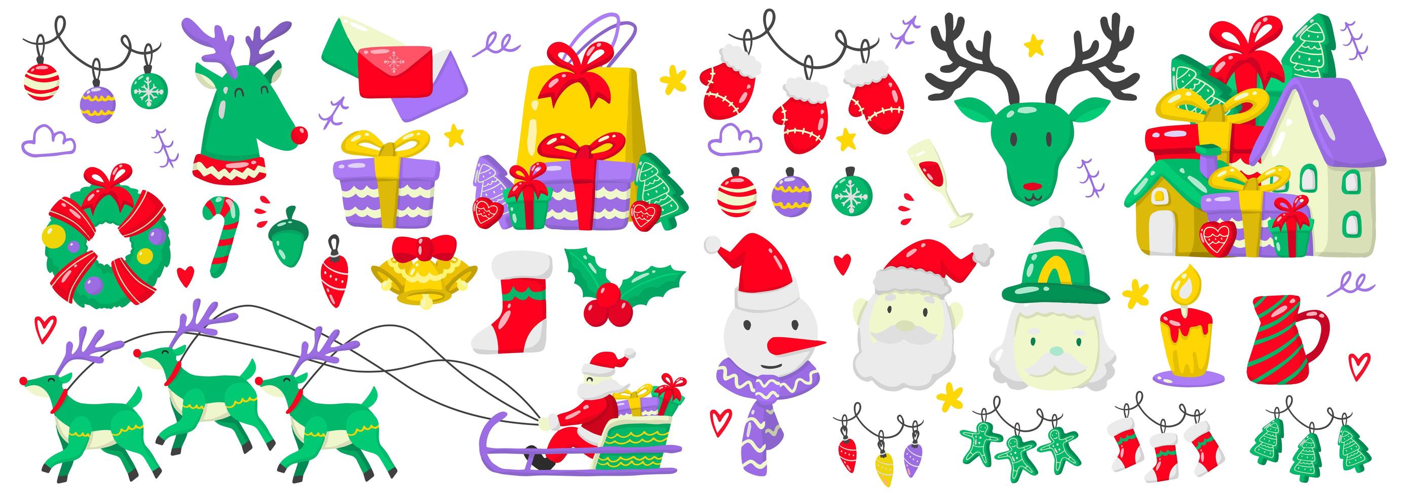 Christmas elements set vector