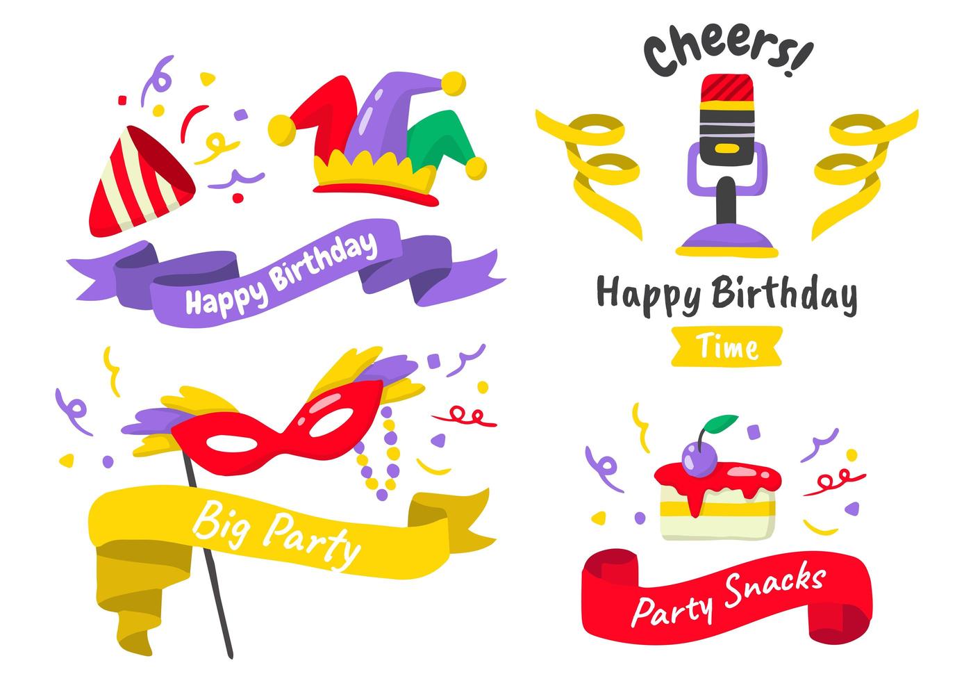 Party label logos for banner vector