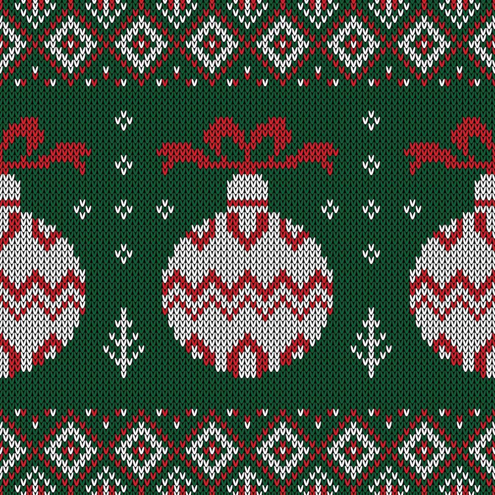 Christmas knitted pattern vector
