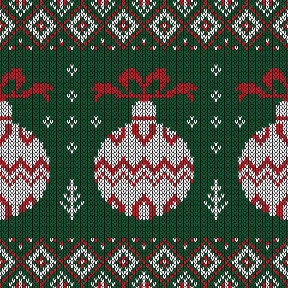 Christmas knitted pattern vector