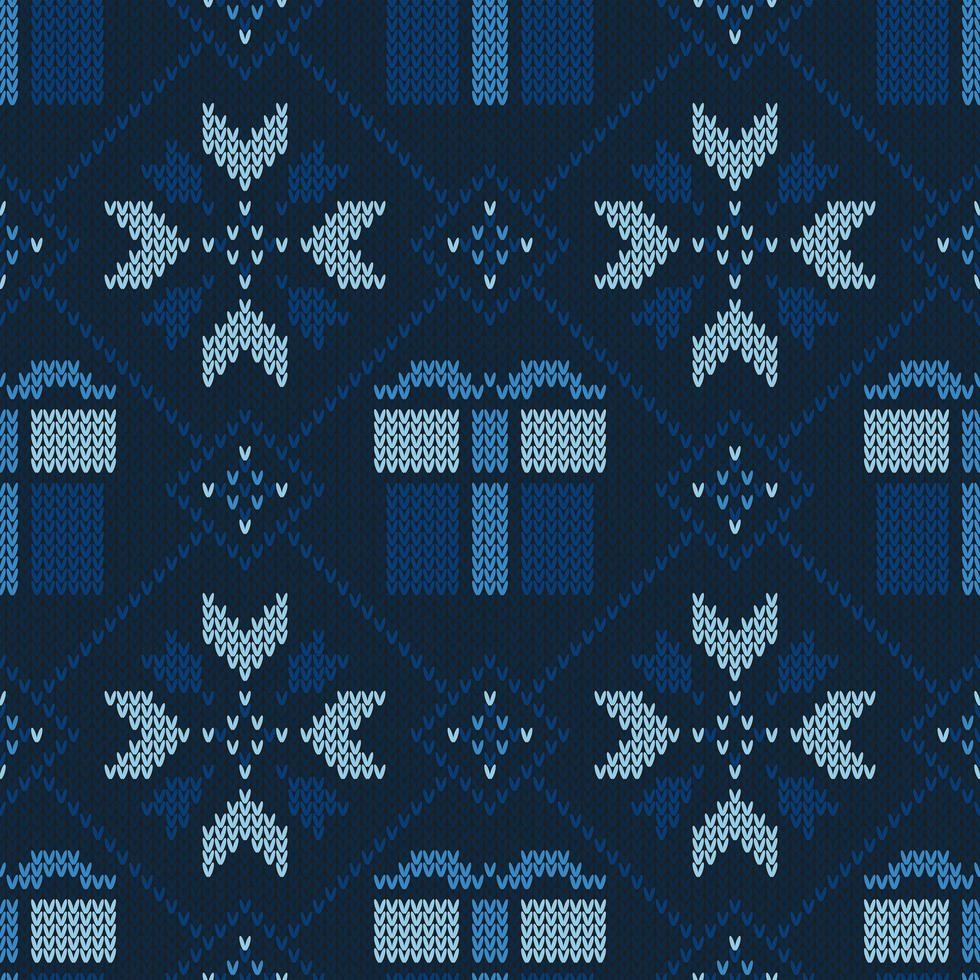 Christmas knitted pattern vector