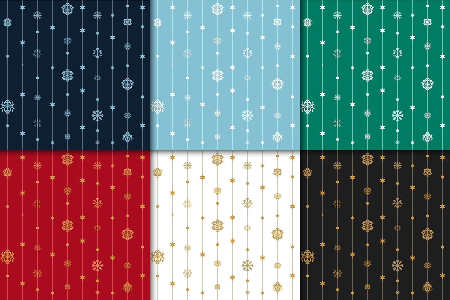Winter holiday patterns with snowflakes vector