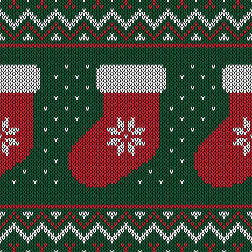 Christmas knitted pattern vector