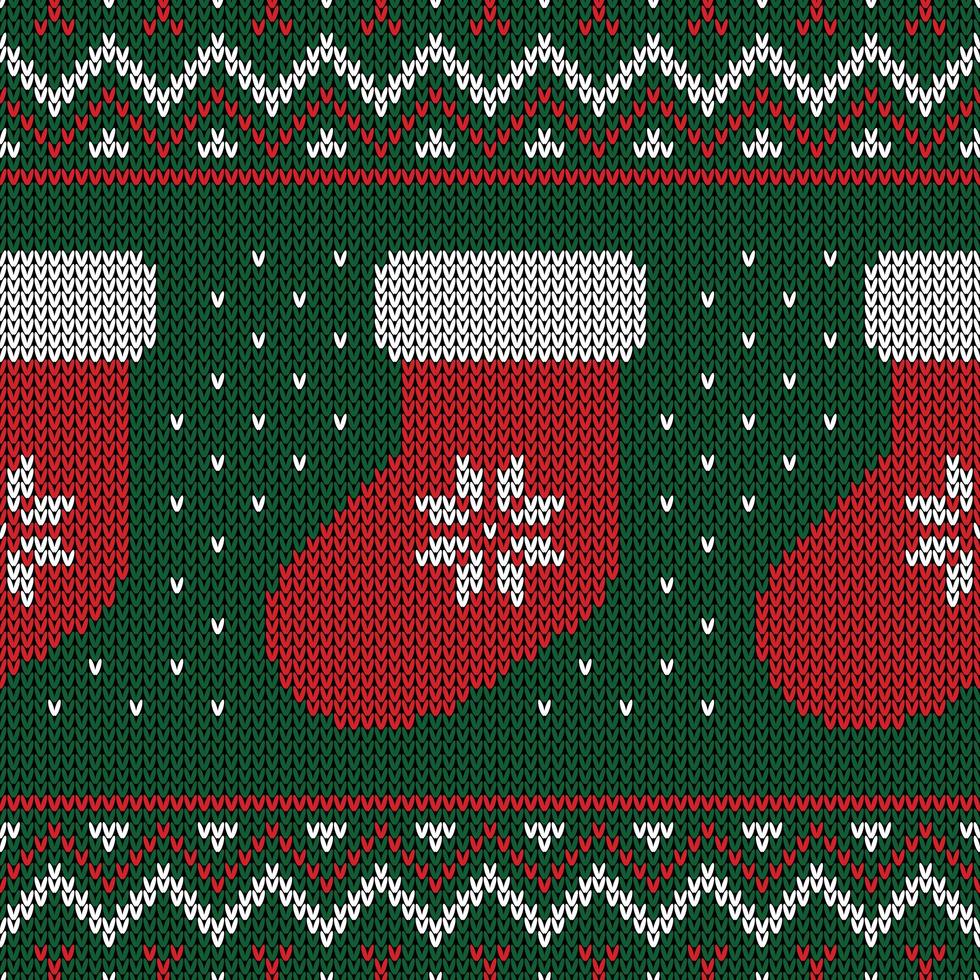 Christmas knitted pattern vector