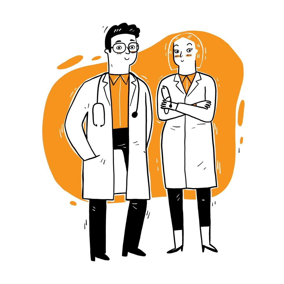 Doctors standing and talking vector