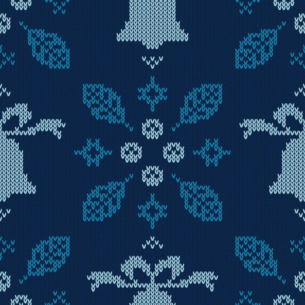 Christmas knitted pattern vector