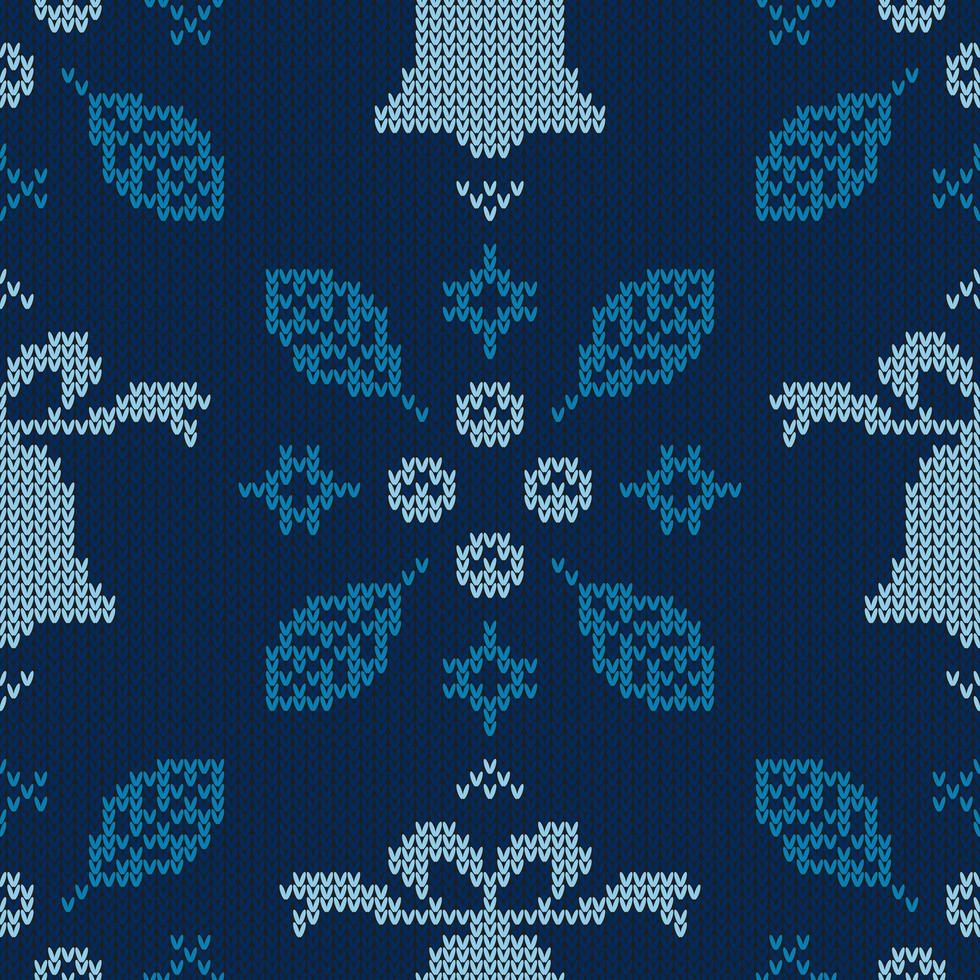 Christmas knitted pattern vector