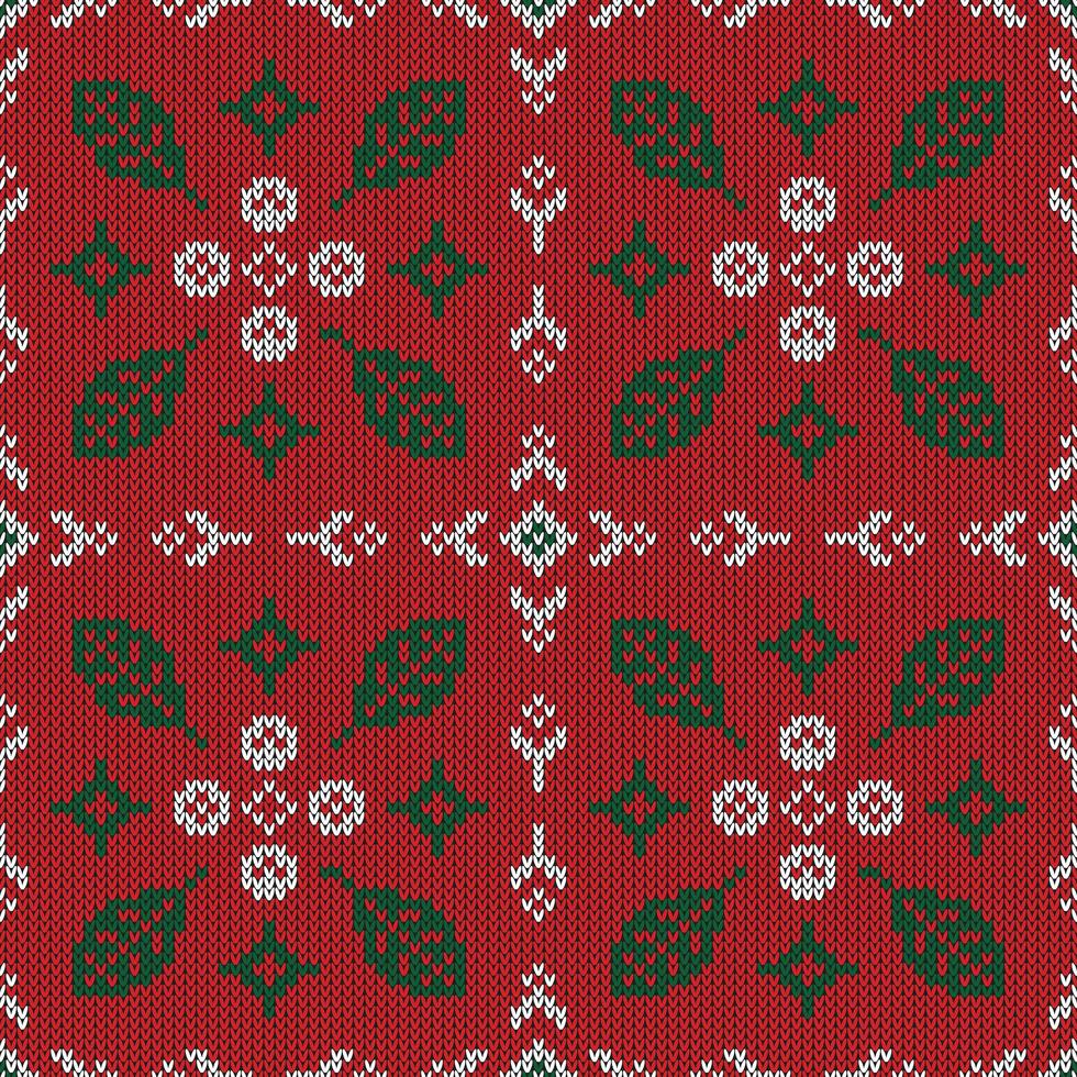 Christmas knitted pattern vector