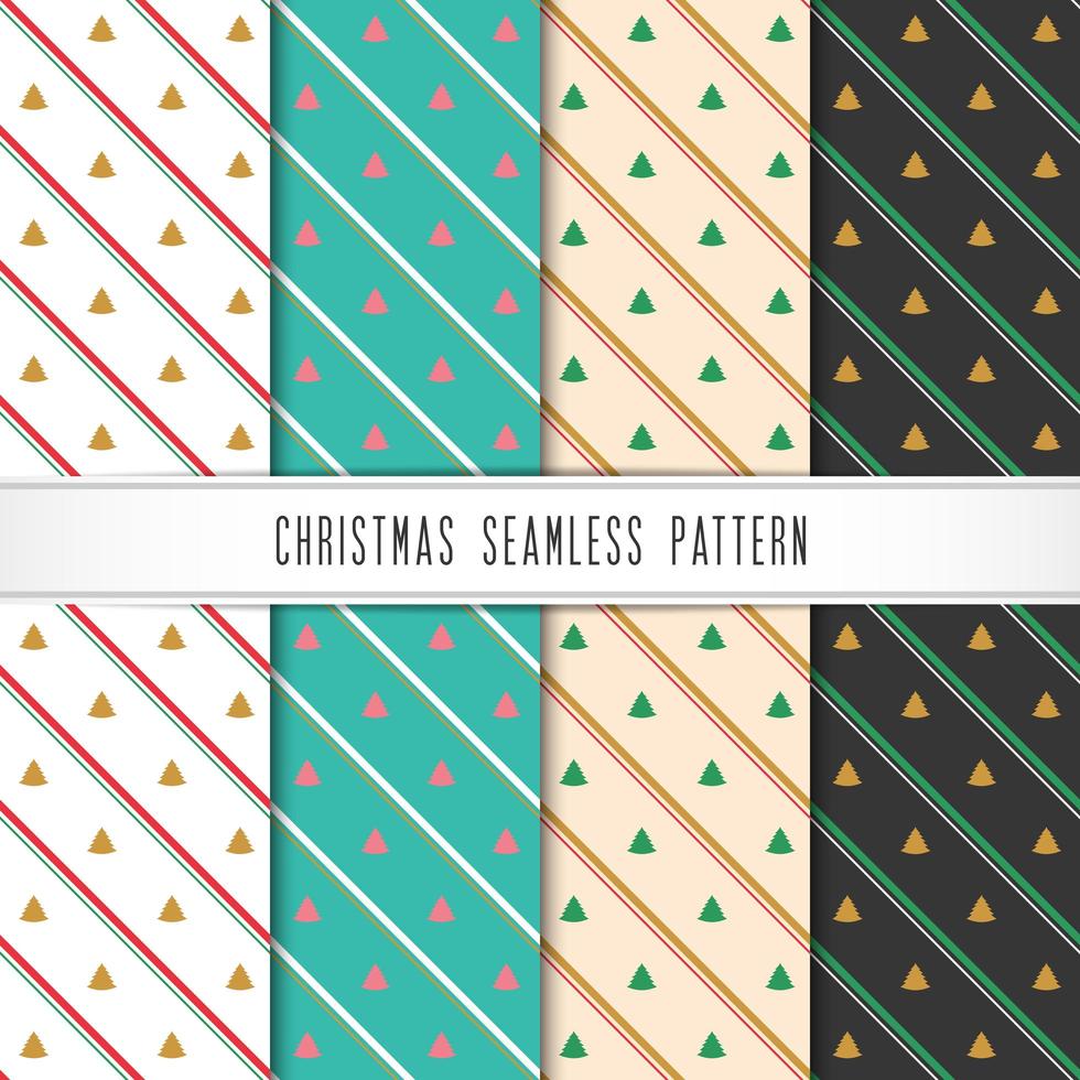 Winter holiday patterns with snowflake and tree vector