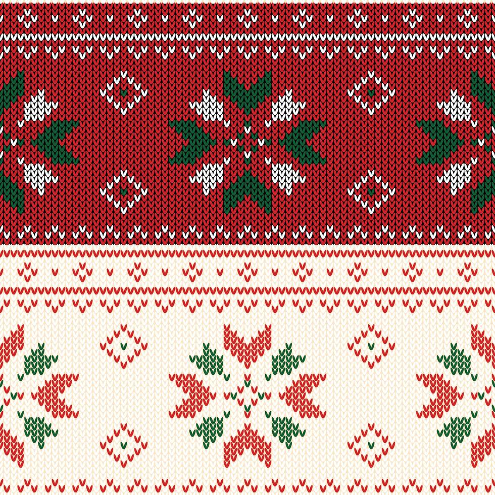 Christmas knitted pattern vector