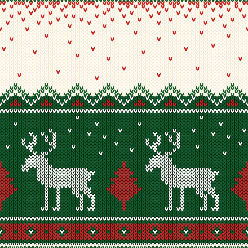 Christmas knitted pattern vector