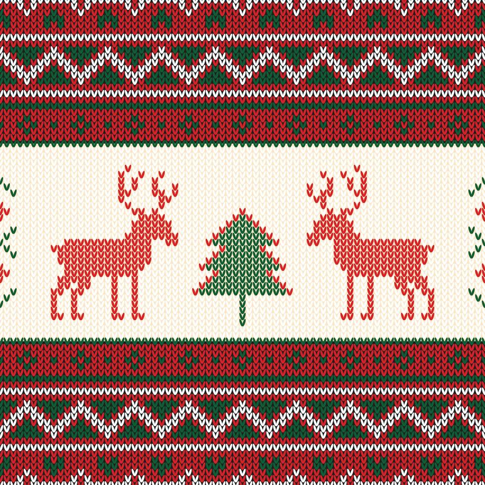 Christmas knitted pattern vector