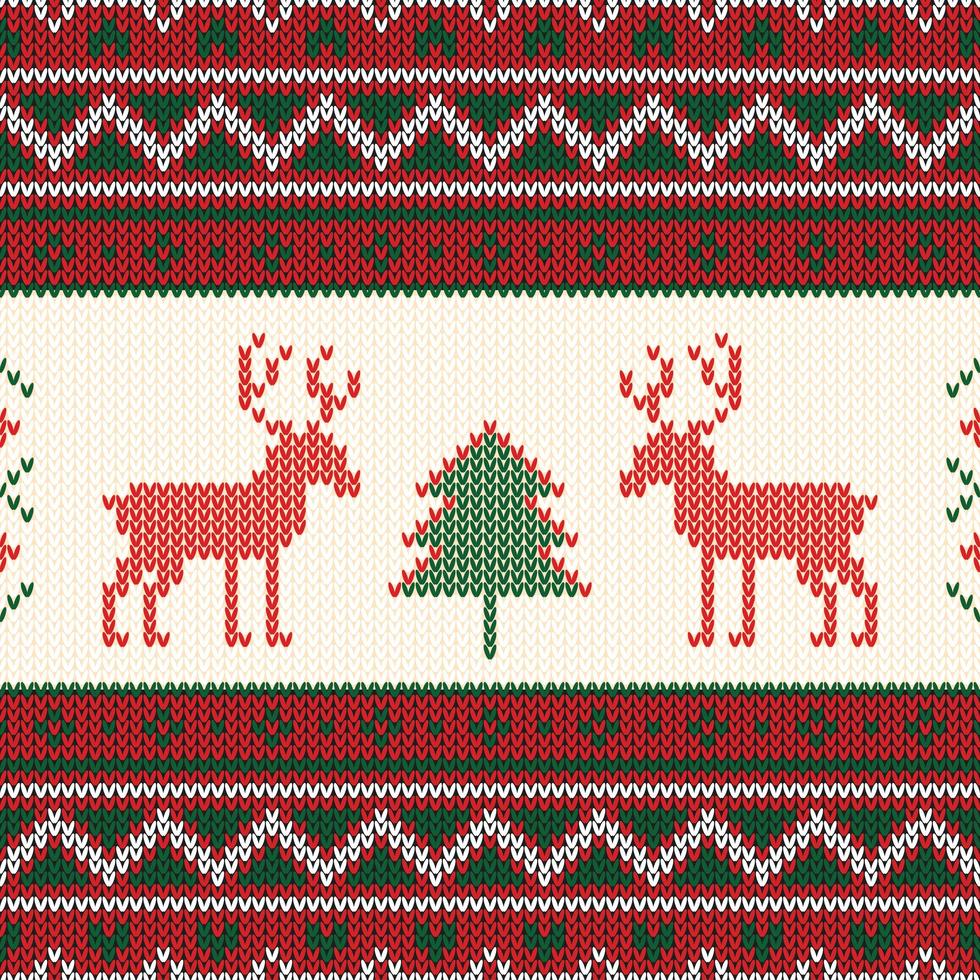 Christmas knitted pattern vector