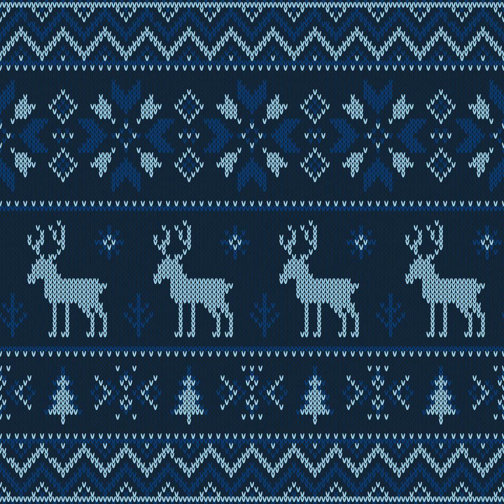 Christmas knitted pattern vector