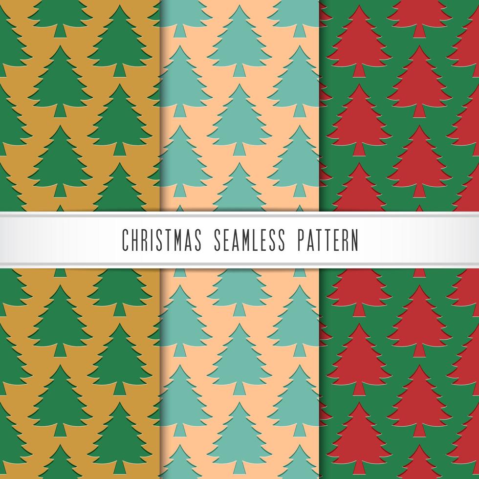 Winter holiday pattern with trees vector