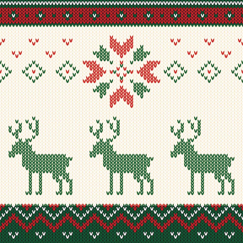 Christmas knitted pattern vector
