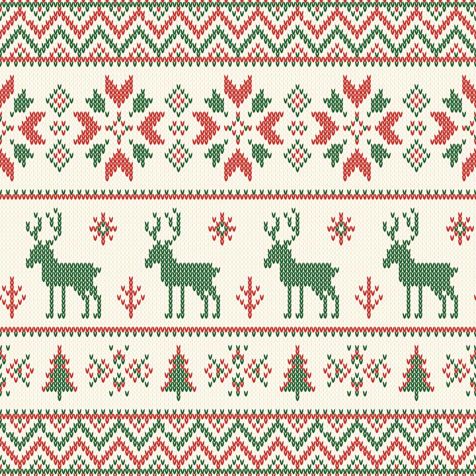 Christmas knitted pattern vector