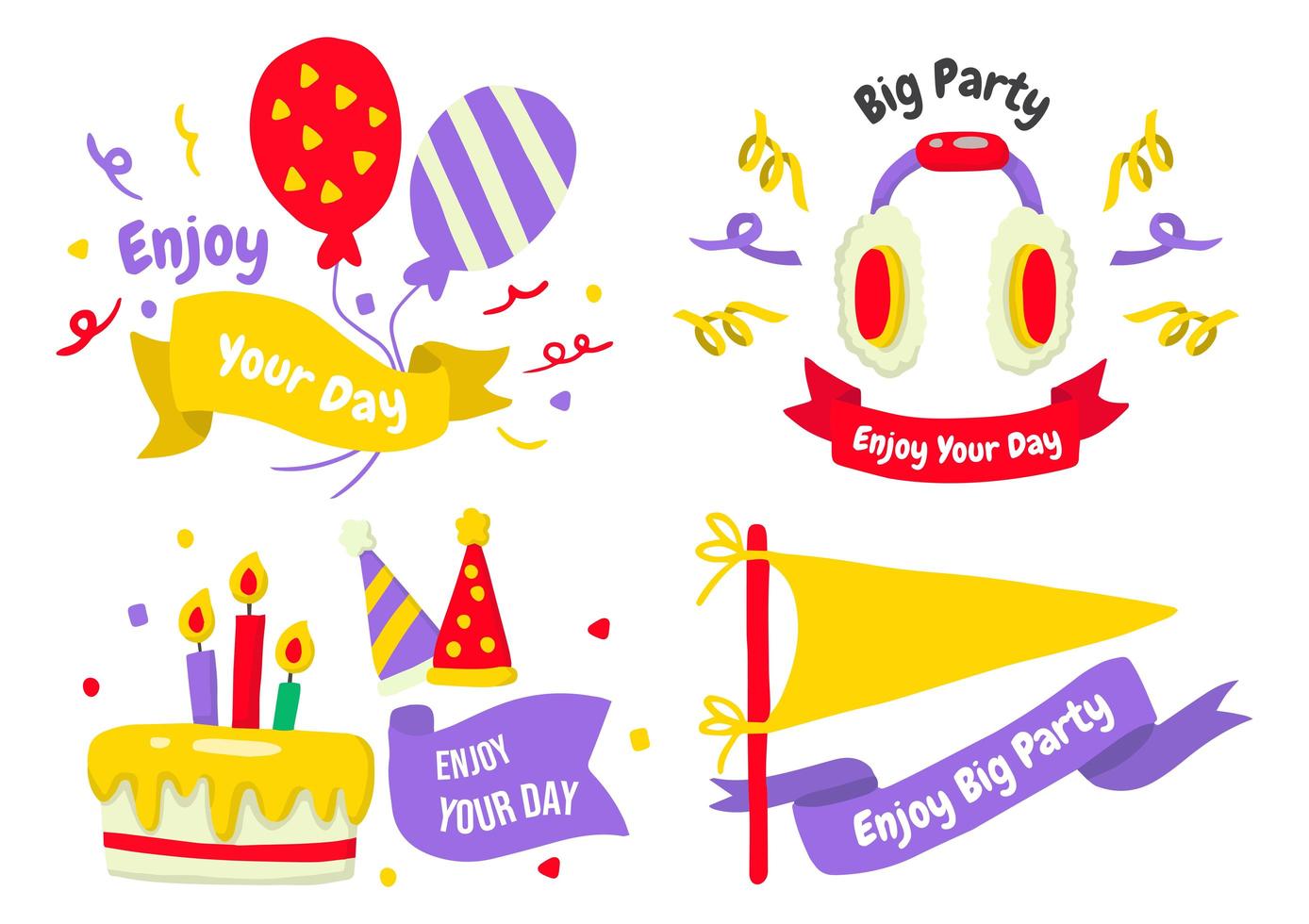 Party label logos for banner vector