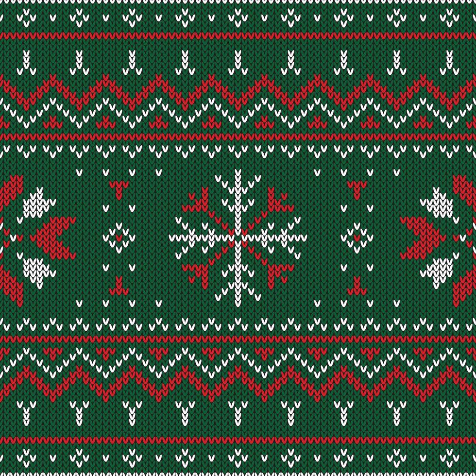 Christmas knitted pattern vector