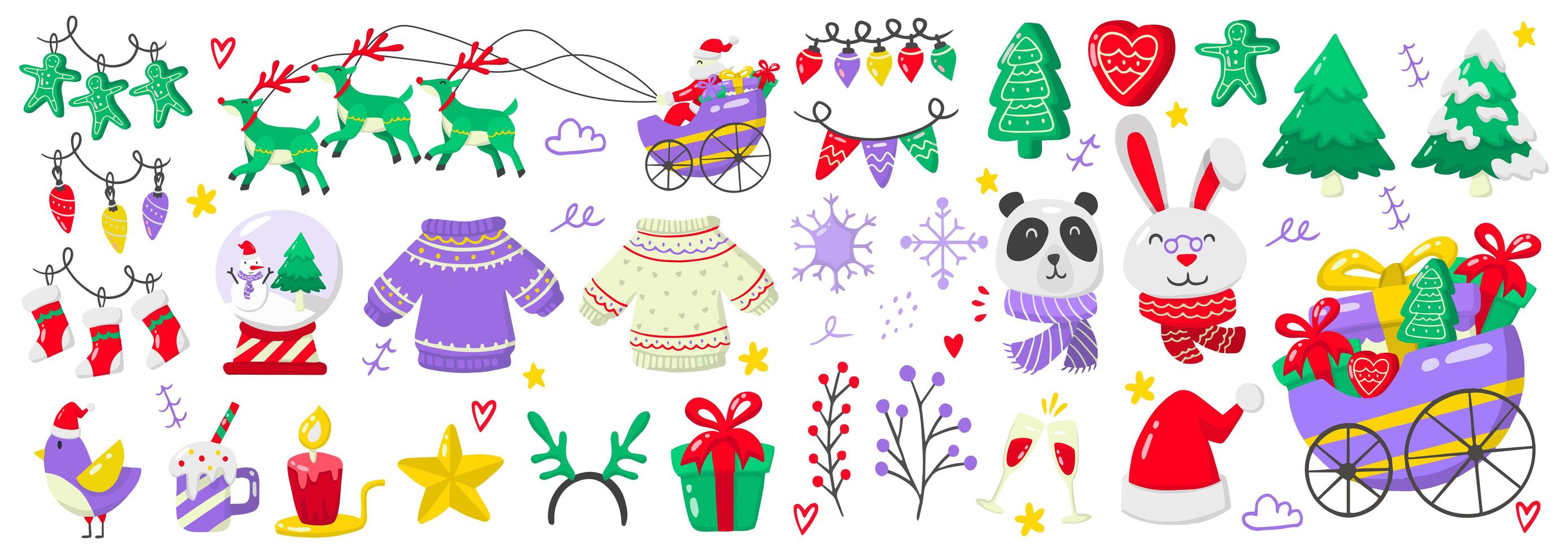 Christmas elements set vector