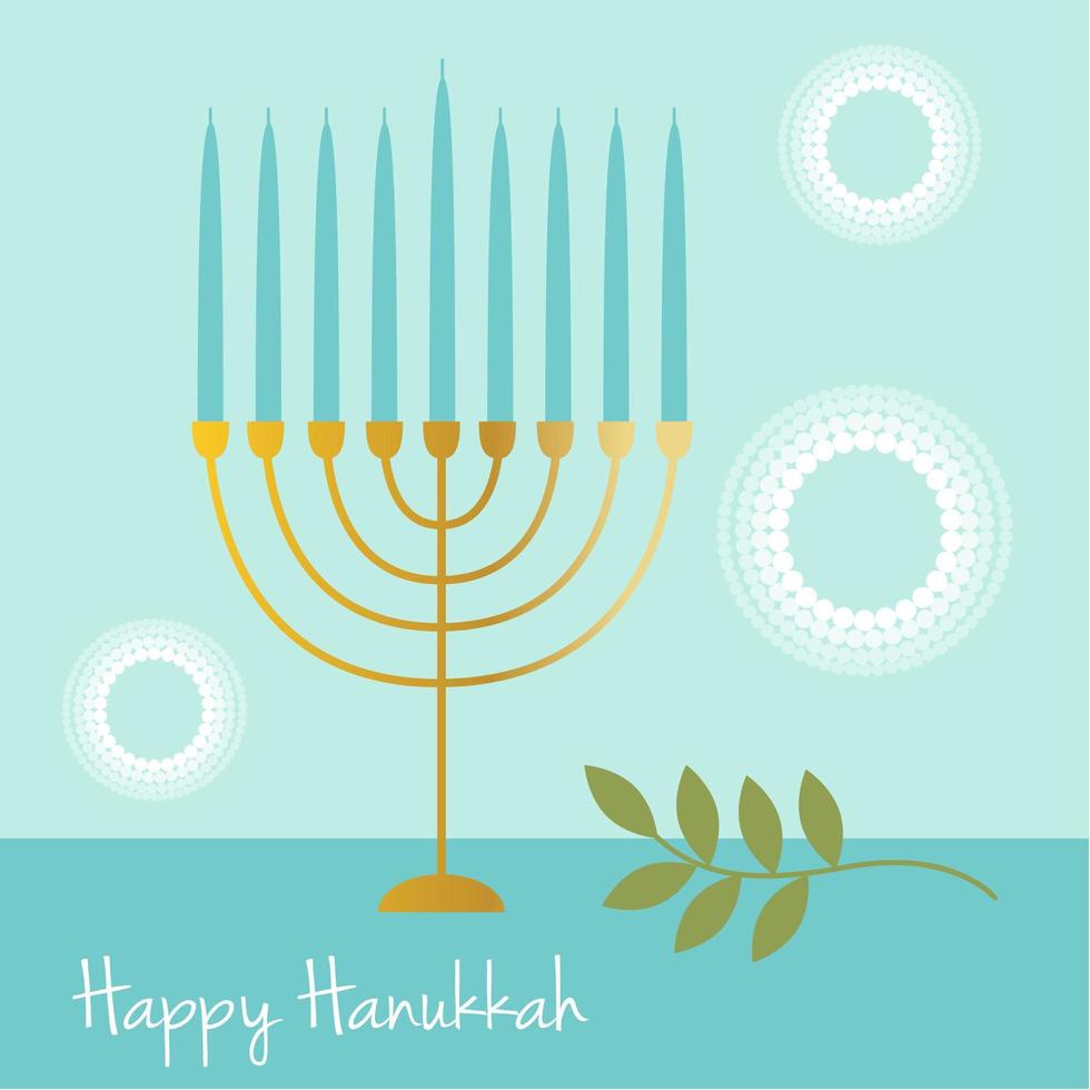 Gold Hannukah menorah graphic vector