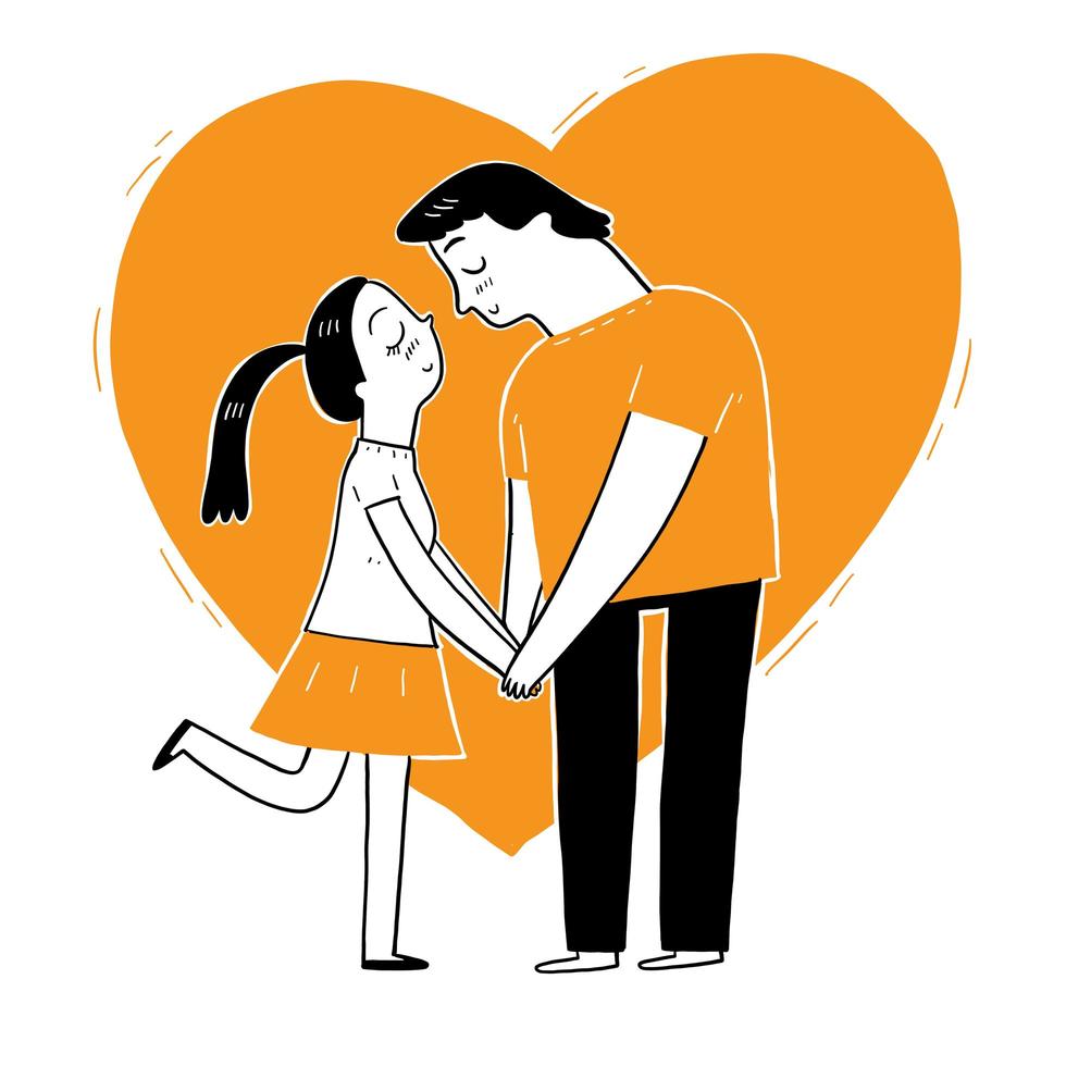 A couple hand in hand express their love vector