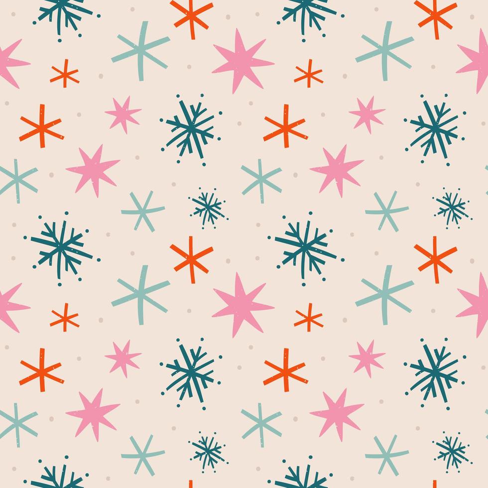 Winter seamless pattern with snowflakes vector