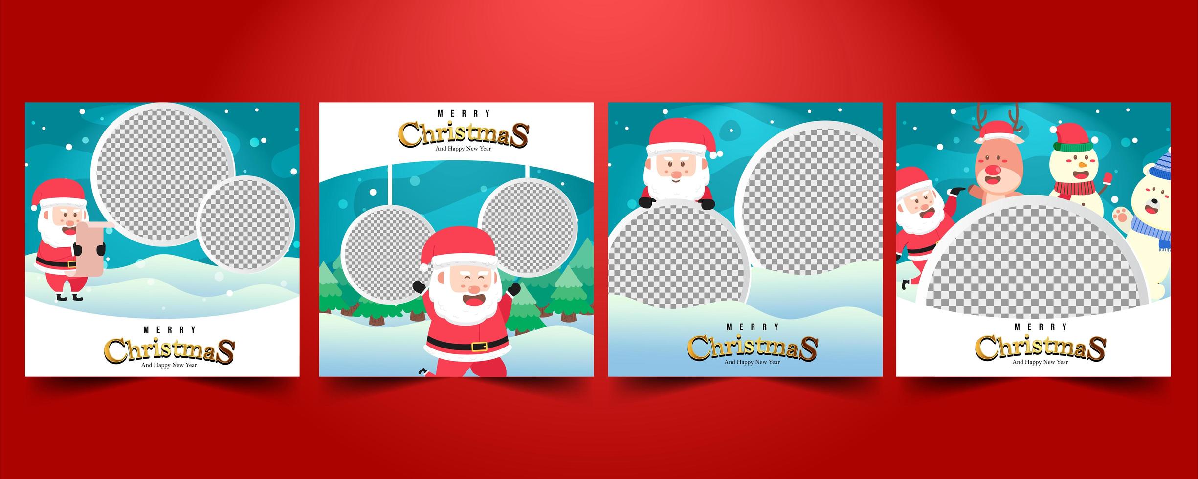 Social media post, Christmas sale, greeting card templates vector