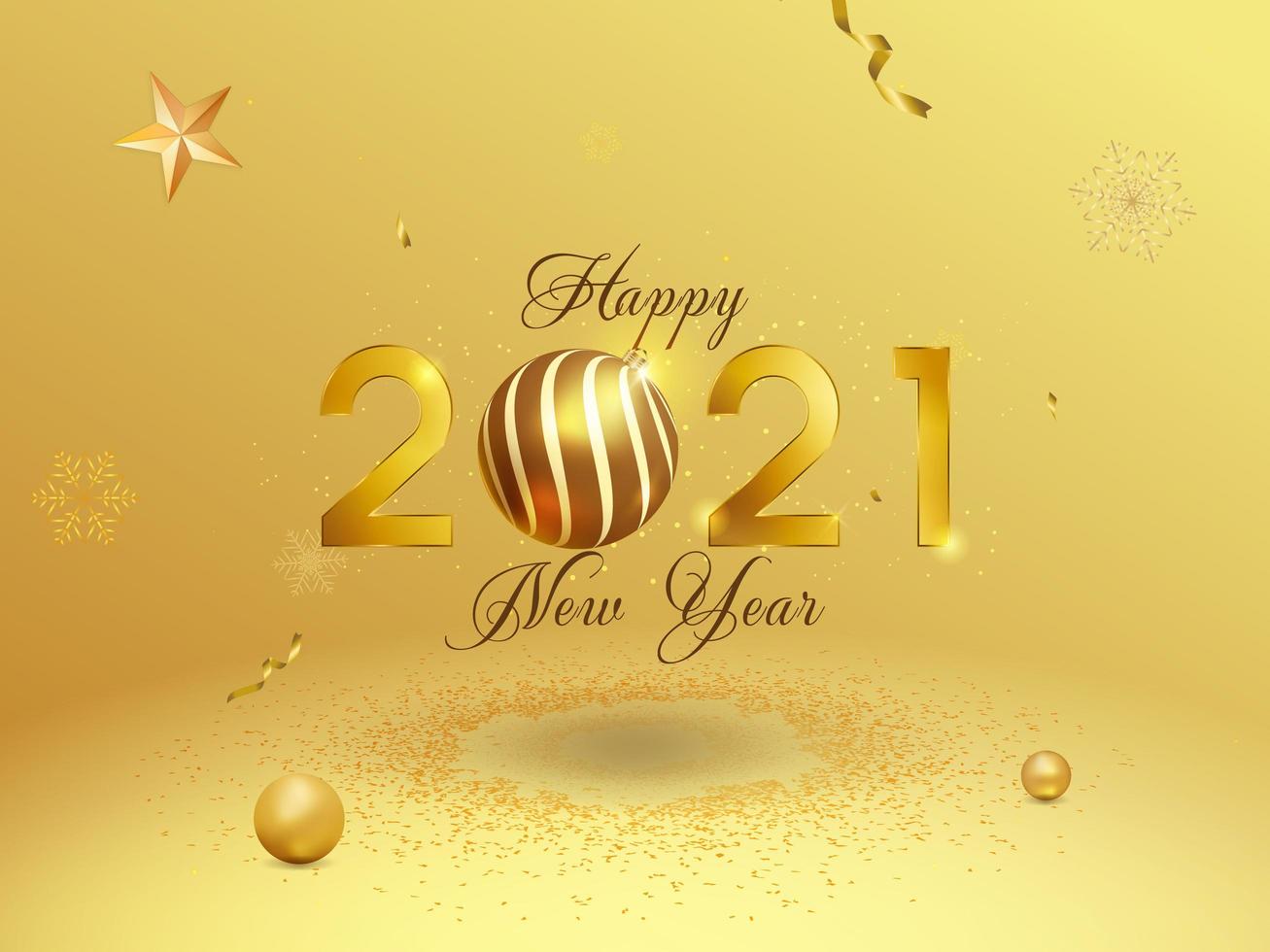 Golden New Year 2021 Background vector