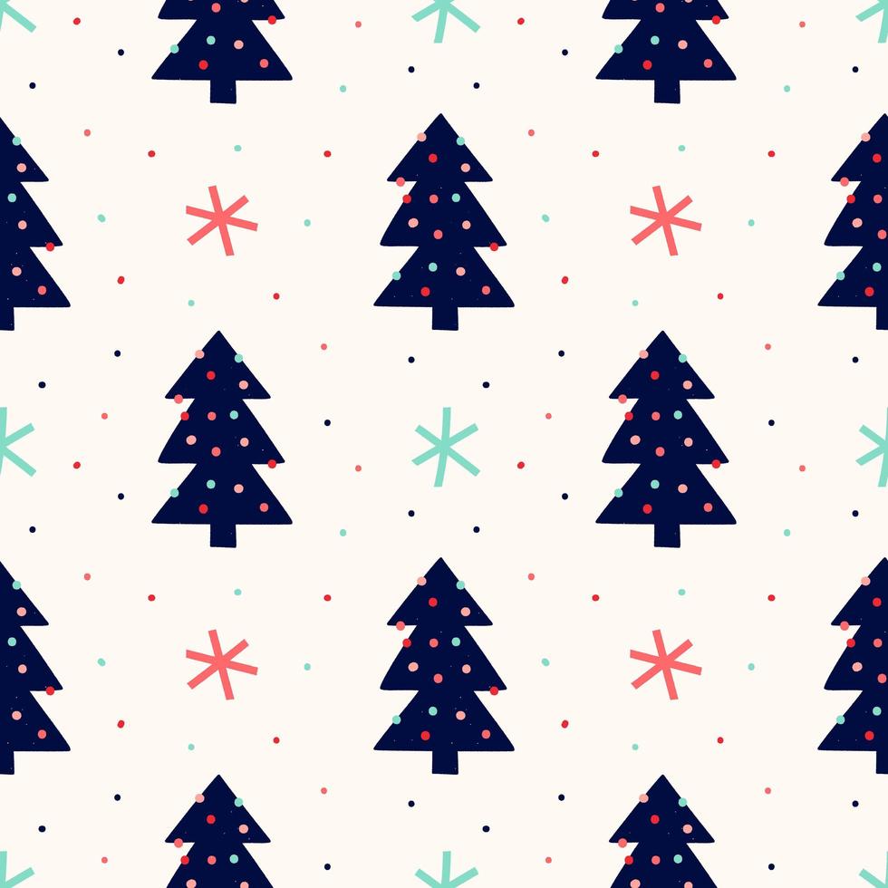 Christmas tree seamless pattern vector