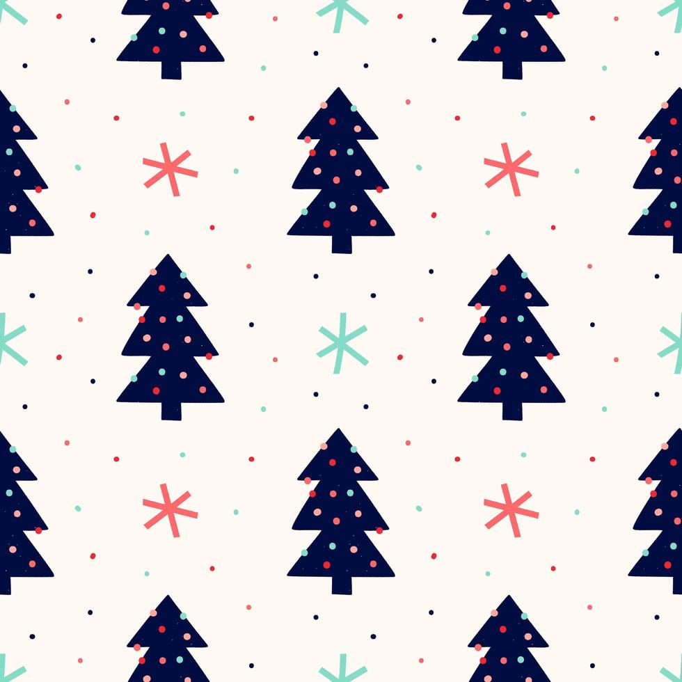 Christmas tree seamless pattern vector